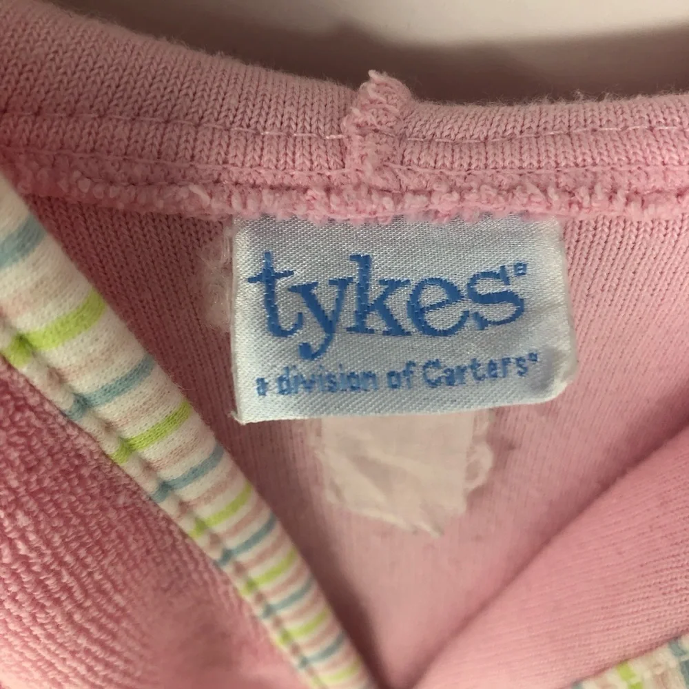 Vintage 12-18 month bath robe pink baby girl belted terry cloth 0084 hood